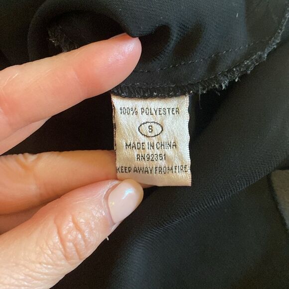 Vintage Black Lace Slip Dress with Double Thigh Splits Size Small - Picture 11 of 14